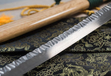 Load image into Gallery viewer, Tsiao Chih Buy Real Katana Europe | Hammer tone Handmade Damascus Steel Real Samurai Sword - Brass Tsuba, Full Tang Battle Ready (Germany Warehouse)