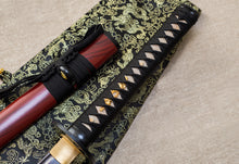 Lade das Bild in den Galerie-Viewer, tsiao chih 40 inches Full Tang Hand Made Japanese Samurai Sword hamon Forged Folded red Damascus Steel sharpened Katana Real Sword,Handgefertigtes japanisches Samurai-Schwert Hamon geschmiedetes gefaltetes rotes Damaskus-Stahl Katana echtes Schwert