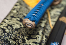 Lade das Bild in den Galerie-Viewer, Full Tang Hand Made Japanese Samurai Sword Snake Brass tsuba Forged Folded Damascus Steel Katana Real Sword,Full Tang Handgefertigtes japanisches Samurai-Schwert flexibles Schlangen geschmiedetes gefaltetes Damaskus Stahl Katana echtes Schwert