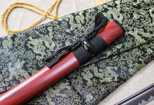 Lade das Bild in den Galerie-Viewer, tsiao chih 40 inches Full Tang Hand Made Japanese Samurai Sword hamon Forged Folded red Damascus Steel sharpened Katana Real Sword,Handgefertigtes japanisches Samurai-Schwert Hamon geschmiedetes gefaltetes rotes Damaskus-Stahl Katana echtes Schwert