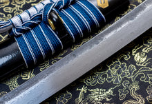 Lade das Bild in den Galerie-Viewer, Full Tang Hand Made Japanese Samurai Sword Snake Brass tsuba Forged Folded Damascus Steel Katana Real Sword,Full Tang Handgefertigtes japanisches Samurai-Schwert flexibles Schlangen geschmiedetes gefaltetes Damaskus Stahl Katana echtes Schwert