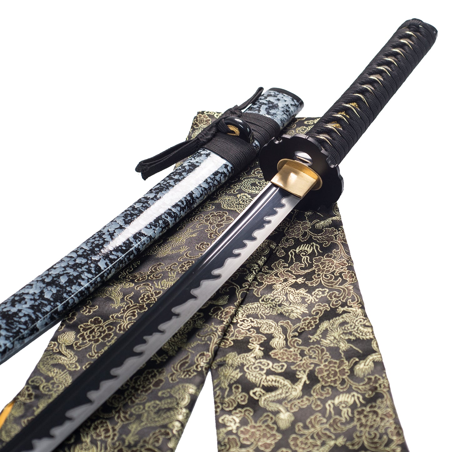 TsiaoChih 40" 1060 Carbon Steel Katana | Real Samegawa Handle, Removable Tsuka (EU Stock) - Overall View