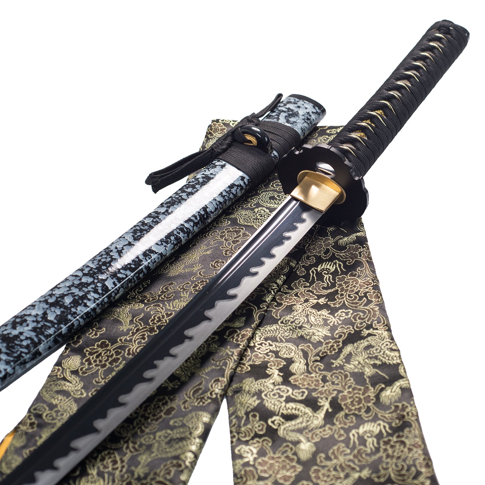 TsiaoChih 40" 1060 Carbon Steel Katana | Real Samegawa Handle, Removable Tsuka (EU Stock) - Overall View