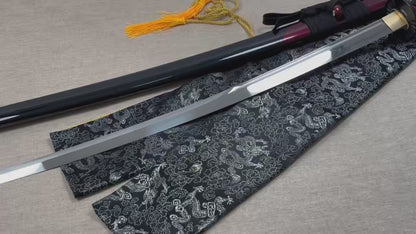 40" katana Unokubi-Zukuri ze stali 1060 | Ręcznie kuty japoński miecz kolekcjonerski