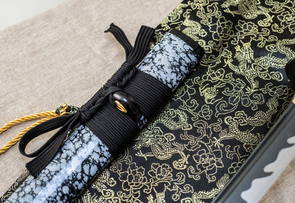 TsiaoChih 40" 1060 Carbon Steel Katana | Real Samegawa Handle, Removable Tsuka (EU Stock) - Hamon (Temper Line)